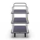 Rullvagn Mateo, 3 hyllplan med glidskydd, 2 skjutbyglar, lastkapacitet 150 kg