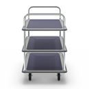 Rullvagn Mateo, 3 hyllplan med glidskydd, 2 skjutbyglar, lastkapacitet 250 kg