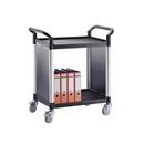 Rullvagn Pelle, med 2 sidoväggar, 2 hyllplan, LxBxH 850 x 480 x 950 mm