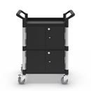 Rullvagn Pelle, med 2 sidoväggar, 1 bakvägg, pardörrar, 3 hyllplan, LxBxH 850 x 480 x 1000 mm