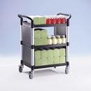 Rullvagn Pelle, med 2 sidoväggar, 3 hyllplan, LxBxH 850 x 480 x 1000 mm