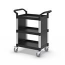 Rullvagn Pelle, med 2 sidoväggar, 3 hyllplan, LxBxH 850 x 480 x 1000 mm