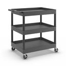 Bordsvagn Jussi, LxBxH 920 x 640 x 975 mm, 3 hyllplan, svart