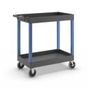 Bordsvagn Jussi, LxBxH 895 x 460 x 895 mm, 2 hyllplan, 2 tråg, svart/blå