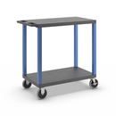 Bordsvagn Jussi, LxBxH 895 x 460 x 865 mm, 2 hyllplan, svart/blå