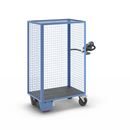 Eldriven hyllvagn Edessa, öppen långsida, utan hyllplan, ljusblå