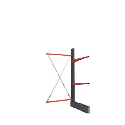 Grenställ Attillo, enkelsidig, HxB 2500 x 1500 mm, arm 1000 mm, utbyggnadssektion