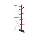Grenställ Attillo, dubbelsidig, HxB 4000 x 1000 mm, arm 600 mm, utbyggnadssektion