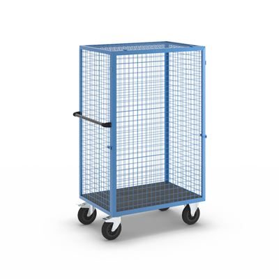 Hyllvagn, upphängbar gallervägg, utan hyllplan, ljusblå