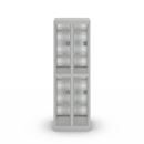 Omklädningsskåp Klynne, BxDxH 600x500x1800 mm, klinka, 4 dörrar i 2 skåp, grå/basaltgrå