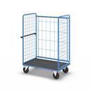 Rullbur med trådgaller Ilotar, lastkapacitet 500 kg, massivgummihjul, lastyta LxB 1140 x 730 mm