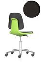 Arbetsstol Bimos Labsit, fem fötter med hjul, sits med tygklädsel, grön