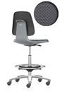 Arbetsstol Bimos Labsit, högstol med sittbromshjul och fotring, sits Supertec, antracit