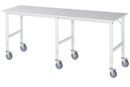 Arbetsbord på hjul Nornor, melaminskiva, tjocklek 22 mm, 60 x 30 mm, BxDxH 2500 x 800 x 910 – 1230 mm