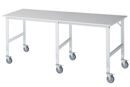 Arbetsbord på hjul Nornor, melaminskiva, tjocklek 22 mm, 60 x 30 mm, BxDxH 2500 x 1000 x 910 – 1230 mm