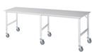Arbetsbord på hjul Nornor, melaminskiva, tjocklek 22 mm, 60 x 30 mm, BxDxH 3000 x 1000 x 910 – 1230 mm