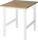 Arbetsbord Rickard, stativ 60 x 30 mm, skiva i massiv bok, BxD 750 x 1000 mm, ljusgrå