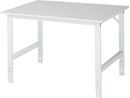 Arbetsbord Rickard, stativ 60 x 30 mm, melaminbelagd skiva, BxD 1250 x 1000 mm, ljusgrå
