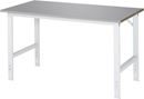 Arbetsbord Rickard, stativ 60 x 30 mm, skiva med rostfritt stål, BxD 1500 x 800 mm