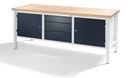 Arbetsbänk Jostein, bredd 2000 mm, 3 lådor: 1 x 125 / 2 x 175 mm, 2 dörrar 475 mm, ljusgrå/antracitgrå
