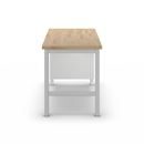 Arbetsbänk Jostein, bredd 1500 mm, 3 lådor 1 x 125 / 2 x 175 mm, ljusgrå/gentianablå
