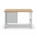 Arbetsbänk Jostein, bredd 1500 mm, 3 lådor 1 x 125 / 2 x 175 mm, ljusgrå/gentianablå