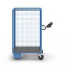 Eldriven hyllvagn Edessa, öppen långsida, utan hyllplan, ljusblå