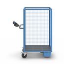 Eldriven hyllvagn Edessa, öppen långsida, utan hyllplan, ljusblå