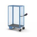 Eldriven hyllvagn Edessa, öppen långsida, utan hyllplan, ljusblå