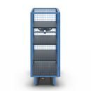 Eldriven hyllvagn Edessa, pardörr, 3 hyllplan, ljusblå