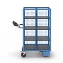 Eldriven hyllvagn Edessa, pardörr, 3 hyllplan, ljusblå