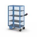 Eldriven hyllvagn Edessa, pardörr, 3 hyllplan, ljusblå