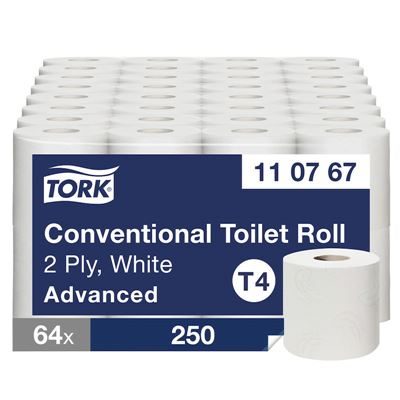 Toalettpapper Olivia, tissue, 2 lager, vit, förpackning 64 rullar à 250 ark, från 6 fp