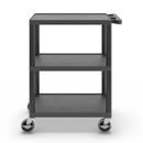 Bordsvagn Jussi, LxBxH 610 x 460 x 840 mm, 3 hyllplan, svart