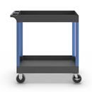 Bordsvagn Jussi, LxBxH 895 x 460 x 895 mm, 2 hyllplan, 2 tråg, svart/blå