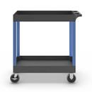 Bordsvagn Jussi, LxBxH 895 x 460 x 895 mm, 2 hyllplan, 2 tråg, svart/blå
