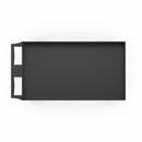 Bordsvagn Jussi, LxBxH 895 x 460 x 950 mm, 3 hyllplan, 3 tråg, svart/blå