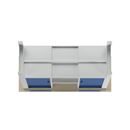 Arbetsbänk Henning, skivans tjocklek 1850 mm, 2 lådor, 2 dörrar, stålplåtsskiva