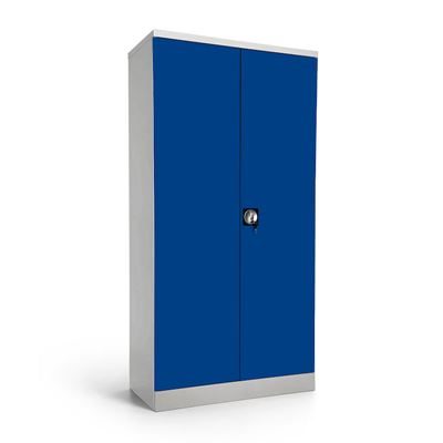 Förvaringsskåp Nilas, HxBxD 1950 x 915 x 421 mm, ljusgrå/blå