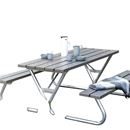 Picknickbord Robust, LxBxH 1750 x 1750 x 740 mm, grå
