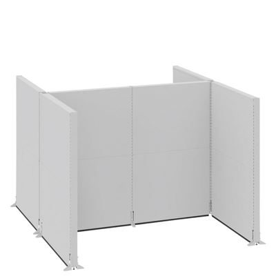 Golvskärm Hans, kontor/industri, komplett modul, LxBxH 2900 x 2670 x 2000 mm