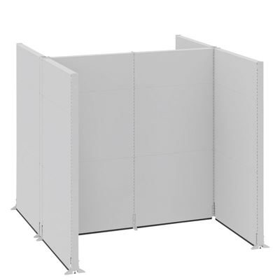 Golvskärm Hans, kontor/industri, komplett modul, LxBxH 2900 x 2670 x 2500 mm