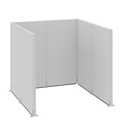 Golvskärm Hans, kontor/industri, komplett modul, LxBxH 2730 x 2630 x 2500 mm