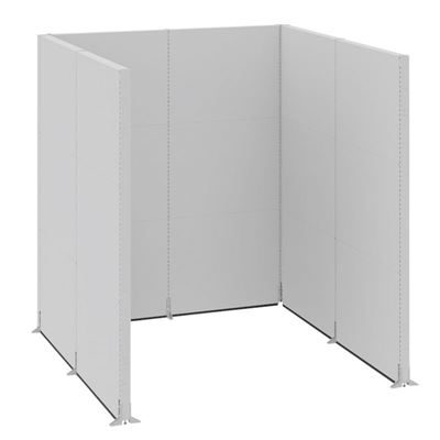 Golvskärm Hans, kontor/industri, komplett modul, LxBxH 2730 x 2630 x 3000 mm