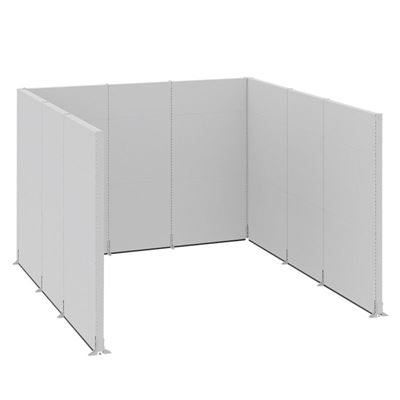 Golvskärm Hans, kontor/industri, komplett modul, LxBxH 3730 x 3630 x 2500 mm