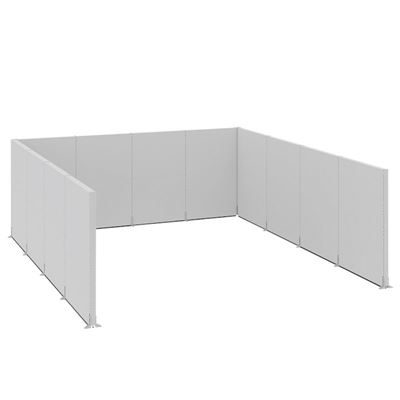 Golvskärm Hans, kontor/industri, komplett modul, LxBxH 5230 x 5130 x 2000 mm