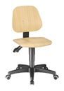 Arbetsstol Flexus, höjdinställning med gasfjäder, bokfanér, med hjul