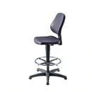 Arbetsstol Flexus, höjdinställning med gasfjäder, PU-skum, svart, med glidfötter och fotring