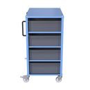 Backställ med backar CustomLine, för backar LxB 600 x 800 mm, blå, med 4 backar, 210 mm höga