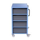 Backställ med backar CustomLine, för backar LxB 600 x 800 mm, blå, med 4 backar, 210 mm höga